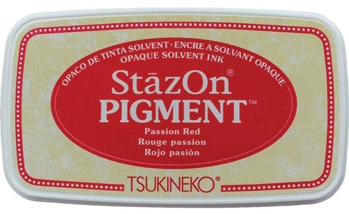 Almohadilla de tinta Tsukineko StazOn Pigment Passion Red